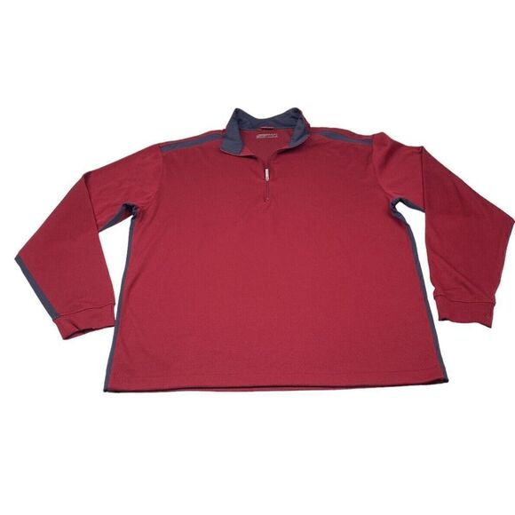 Men’s Nike Fit Dry Quarter Zip Burg. & Black Textured Outdoors Pullover Large - Picture 2 of 9